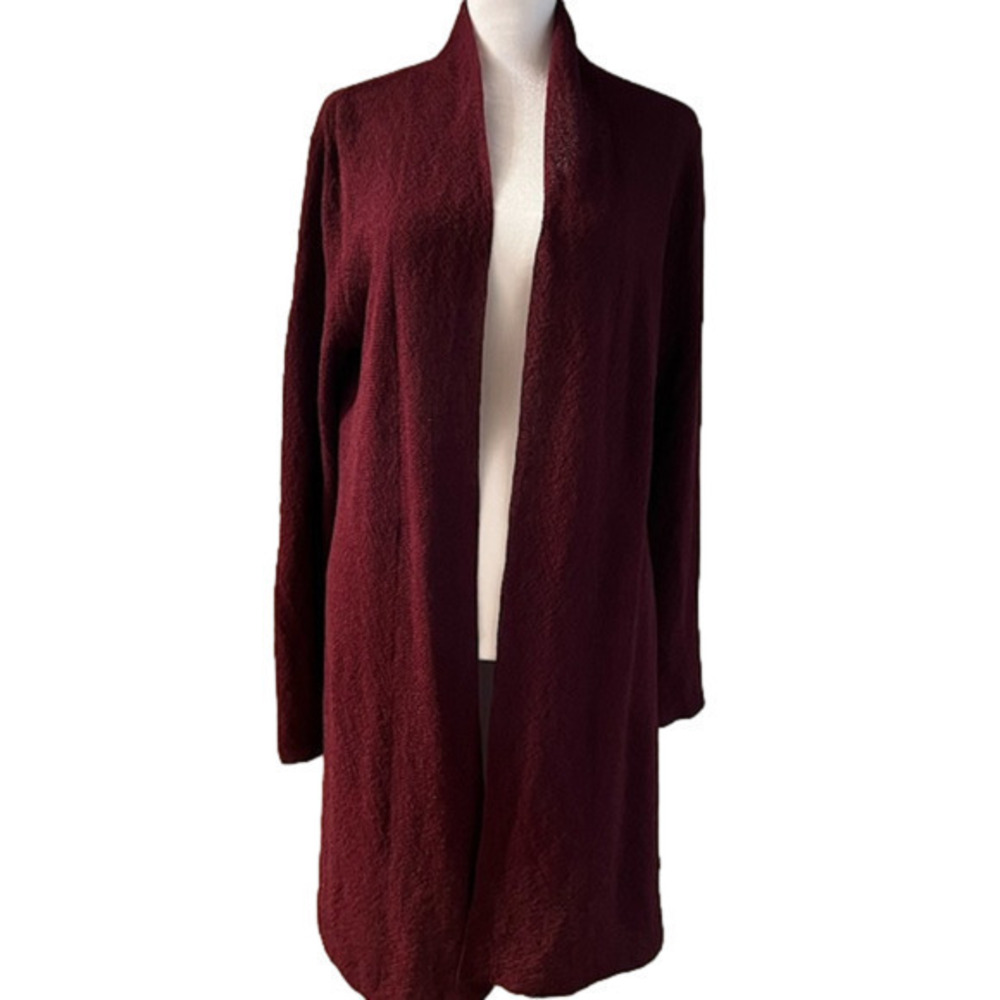 Eileen Fisher Lightweight Wool High Collar Coat Size S